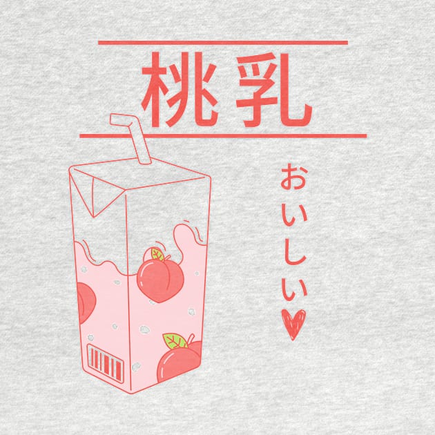 Kawaii Japanese Peach Milk by Moshi Moshi Designs
